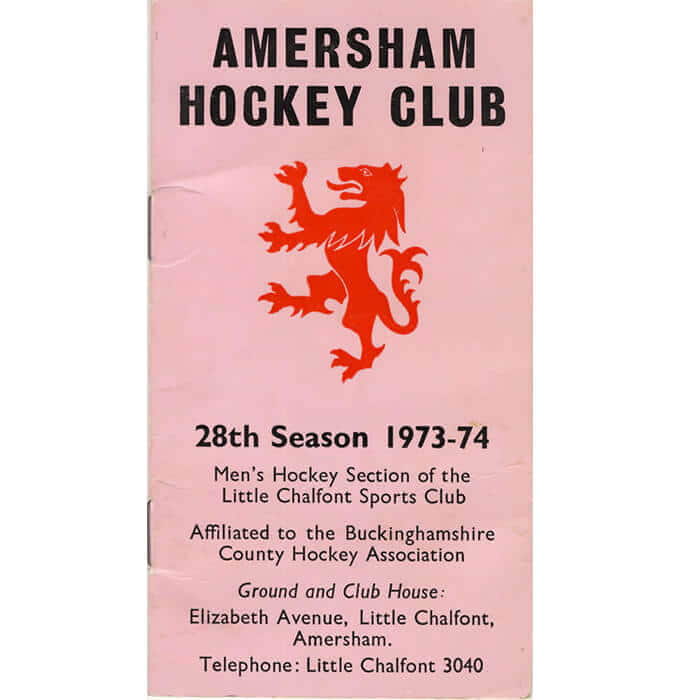 Amersham Hockey Club Fixture Card 1973-74 28th Year