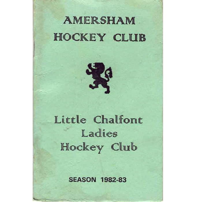 Amersham Hockey Club Fixture Card 1982-83 37th Year