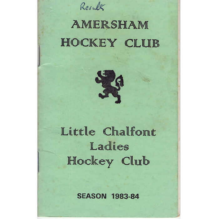 Amersham Hockey Club Fixture Card 1983-84 38th Year