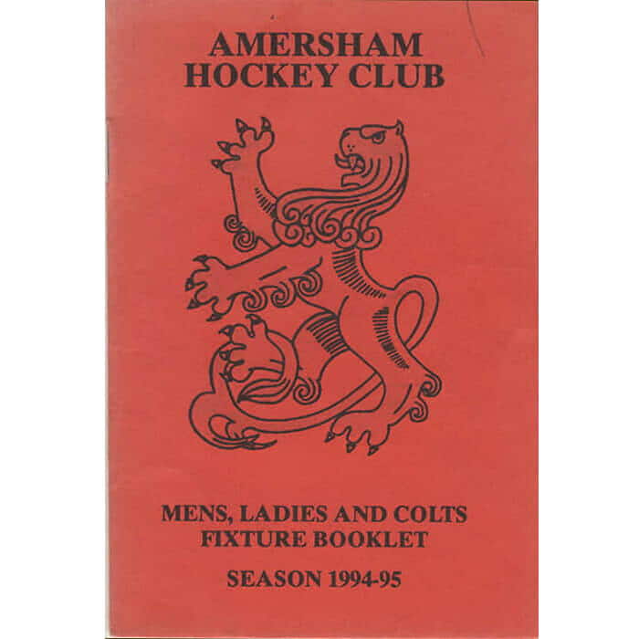 Amersham Hockey Club Fixture Card 1994-95 48th Year