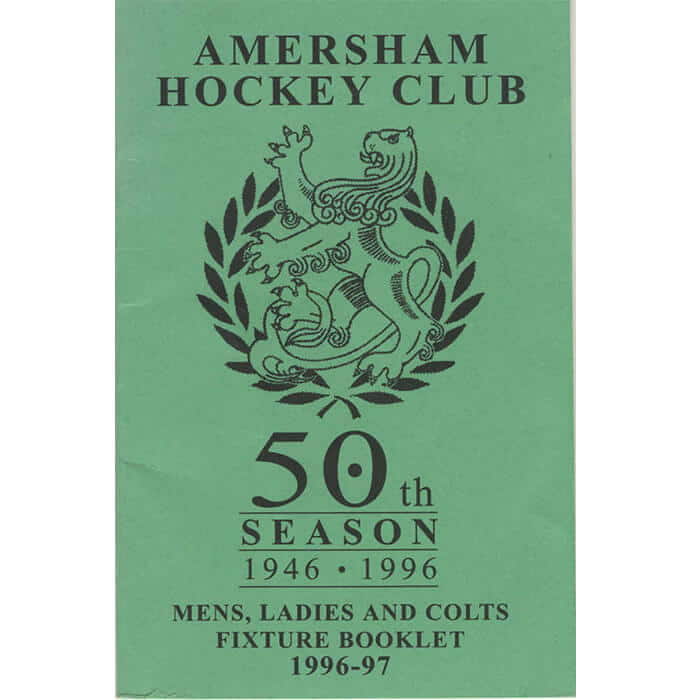 Amersham Hockey Club Fixture Card 1996-97 50th Year
